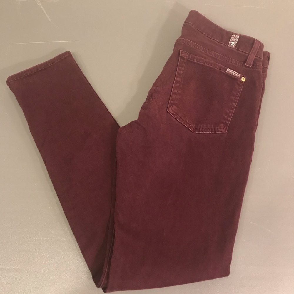 7 for all Mankind The slim Cigarette plum purple skinny denim jeans size 30
